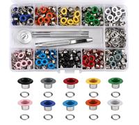 Zyren 300 Piezas Ojales Metalicos 5mm Kit de Ojales, 10 Colores Ojales de Metal con Herramienta de Instalación de Ajuste, para Tela, Cuero, Manualidades, Lonas, Carpas, Toldos