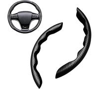 ZYSHJ 2 Piezas Funda Volante Coche para Opel Signum Speedster Tigra Vivaro GT 2003-2008, Antideslizante Ultraligeras Cubierta del Volante Segmentado Auto Interior Accesorios,Black
