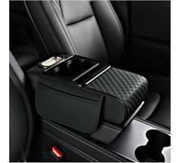ZYSHJ Cojín Reposabrazos Coche para Toyota ist Mark X ZiO Matrix Mirai Passo Cynos Progres, PU Cuero CojíN De Apoyabrazos Consola Central Almohadilla Protección Accesorios,Black