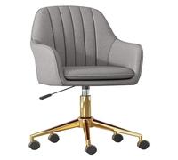 ZYSKABQ Elegante silla de escritorio con estructura dorada, reposabrazos y función giratoria giratoria para habitación de niña. Silla de trabajo ergonómica para oficina en casa o gaming