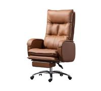 ZYSKABQ Office en casa reclinable Silla de sofá Perezoso Silla de computadora de Escritorio cómodo con función giratoria de Microfibra PU Material de Cuero (marrón Oscuro) Octopus Feet