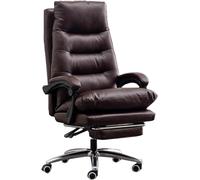 ZYSKABQ Silla de Escritorio de Oficina ejecutiva de Cuero Genuino de Lujo con Silla de tareas giratorias de la Espalda Alta retráctil con diseño ergonómico para la Oficina en casa Octopus Feet