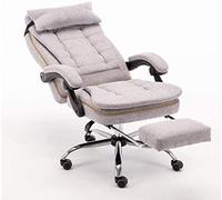 ZYSKABQ Silla de Escritorio de Oficina ejecutiva ergonómica con reposabrazos giratorios Ajustables Soporte Lumbar Gris Claro removible y Lavable Cubierta Silla de Jefe reclinable Octopus Feet