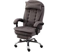 ZYSKABQ Silla de Escritorio de Oficina ejecutiva ergonómica con reposabrazos giratorios Ajustables Soporte Lumbar Gris Claro removible y Lavable Cubierta Silla de Jefe reclinable Octopus Feet