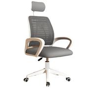 ZYSKABQ Silla de Escritorio de Oficina ergonómica con Soporte Lumbar de cojín de Espuma Suave de reposabrazos Fijo y Silla de Escritorio de Oficina en casa de Malla Alta (Gris) Octopus Feet