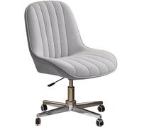 ZYSKABQ Silla de Escritorio Moderna de Tela de Terciopelo con Ruedas y función de Altura Ajustable, Ideal para Uso en Dormitorio u Oficina, Elegante diseño Cruzado (Gris Claro/a) Octopus Feet
