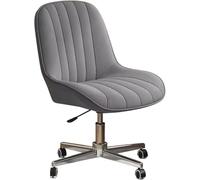 ZYSKABQ Silla de Escritorio Moderna de Tela de Terciopelo con Ruedas y función de Altura Ajustable, Ideal para Uso en Dormitorio u Oficina, Elegante diseño Cruzado (Gris Claro/a) Octopus Feet