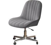 ZYSKABQ Silla de Escritorio Moderna de Tela de Terciopelo con Ruedas y función de Altura Ajustable, Ideal para Uso en Dormitorio u Oficina, Elegante diseño Cruzado (Gris Claro/a) Octopus Feet