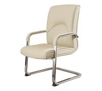 ZYSKABQ Silla de huéspedes de la Oficina de Cuero de Falso Negro Elegante con reposabrazos para la Sala de reuniones o Sala de Espera de la cómoda Silla de Escritorio con Base de Trineo Octopus Feet