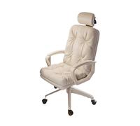 ZYSKABQ Silla de Oficina de Cuero de Espalda Alta con Ruedas y Altura Ajustable para Uso en el hogar y la Oficina (Beige) Octopus Feet