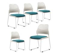 ZYSKABQ Silla de Oficina Moderna con Base de Trineo para Invitados Silla de Escritorio para Salas de Espera Casas y conferencias de 5 (Azul) Octopus Feet