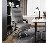 ZYSKABQ Silla de Oficina Trasera de Cuero ergonómico PU con Altura Ajustable Altura Ajustable de Servicio Ejecutivo de Servicio Pesado Silla giratoria para la Oficina en casa (Gris) Octopus Feet
