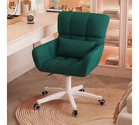 ZYSKABQ Silla de tocador de Terciopelo con Ruedas y Almohada para niñas y Mujeres Sillón Giratorio tapizado Lindo y Moderno para Dormitorio en Verde Oscuro Octopus Feet