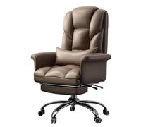 ZYSKABQ Silla ejecutiva Moderna con reposapiés giratoria de Cuero PU Silla ergonómica Boss Altura Ajustable y rotación de 360° Fácil Montaje Blanco Roto Octopus Feet