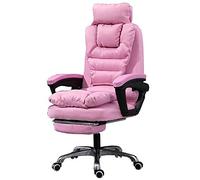 ZYSKABQ Silla ejecutiva moderna para computadora con inclinación giratoria reclinable hasta 155°, reposacabezas desmontable, diseño de almacenamiento trasero, tela cómoda y reposapiés, para relajarse