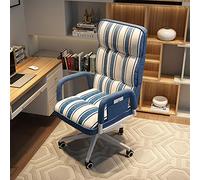 ZYSKABQ Silla ergonómica ajustable giratoria para ordenador con cojín acolchado para adultos, silla de oficina con respaldo alto, reposabrazos y reposacabezas, marrón, 51 x 52 x 57 cm