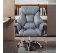ZYSKABQ Silla ergonómica de Escritorio de Oficina ejecutiva con Respaldo Alto, sillón Giratorio y Ajustable en Altura, cómoda Silla Boss tapizada en Cuero con Acolchado de látex (Gris/A) Octopus Feet