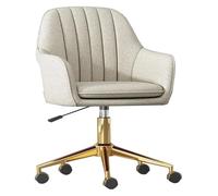 ZYSKABQ Silla ergonómica de Escritorio para computadora con Base Dorada, giratoria, con Brazos, para Dormitorio de niñas (Beige) Octopus Feet