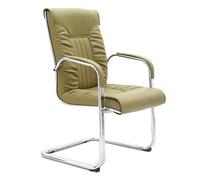 ZYSKABQ Silla invitada de Cuero ergonómica PU con reposabrazos para la Conferencia de vestíbulo de oficinas clínicas Grises Octopus Feet