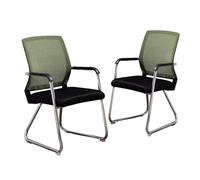 ZYSKABQ Silla invitada de la Base de Trineo con reposabrazos para el hogar y el sillón de la Conferencia de 2 sillas de Escritorio de Malla para la recepción de la Oficina Color Negro Octopus Feet