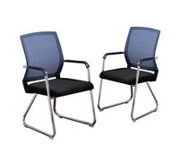 ZYSKABQ Silla invitada de la Base de Trineo con reposabrazos para el hogar y el sillón de la Conferencia de 2 sillas de Escritorio de Malla para la recepción de la Oficina Color Negro Octopus Feet