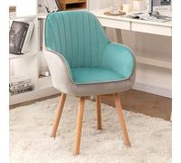 ZYSKABQ Sillón de Terciopelo Mid Century para tocador, cómoda Silla tapizada con Base giratoria de Madera, Bonito diseño Moderno (Azul) Octopus Feet