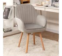 ZYSKABQ Sillón de Terciopelo Mid Century para tocador, cómoda Silla tapizada con Base giratoria de Madera, Bonito diseño Moderno (Azul) Octopus Feet