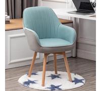 ZYSKABQ Sillón de Terciopelo Mid Century para tocador, cómoda Silla tapizada con Base giratoria de Madera, Bonito diseño Moderno (Azul) Octopus Feet