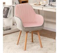 ZYSKABQ Sillón de Terciopelo Mid Century para tocador, cómoda Silla tapizada con Base giratoria de Madera, Bonito diseño Moderno (Azul) Octopus Feet