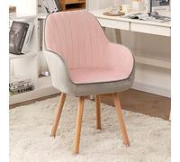 ZYSKABQ Sillón de Terciopelo Mid Century para Tocador Silla de Comedor Giratoria de Madera con Cómodo Asiento Tapizado Diseño Moderno y Lindo Rosa 41x41x87cm Octopus Feet