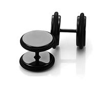 zysta 2pcs 8 mm negro tornillo tuerca con o anillo para hombre Cheater falso de acero inoxidable de tapones calibradores ilusión túnel