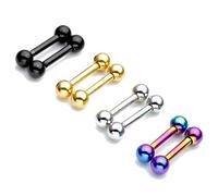Zysta - Piercing recto de acero inoxidable de 14 G, 8 unidades de colores variados, barra con longitud de entre de 0,63 y 1,58 cm, piercing para labio, nariz, ceja, pezón, oreja, lengua