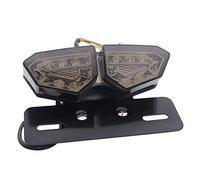 ZYTC Luz LED trasera para motocicleta con freno integrado, luz de freno, cristal ahumado, lámpara de intermitente, lámpara negra con soporte de matrícula para Har-ley Hon-da Ya-maha Su-zuki