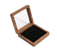 ZythrXLate Caja para Monedas de Madera 1 Uds. Caja de Insignia Moneda Conmemorativa, Plata, Caja colección Monedas Antiguas, Madera Blanca/Negra para Monedas(Black)