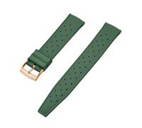 ZythrXLate Correa de reloj de caucho FKM tropical de 18 mm, 20 mm, 22 mm y 24 mm for buceo, pulsera impermeables con cierre para Relojes, Pulseras(FKM-Green GD,22mm)