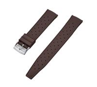 ZythrXLate Correa de reloj de caucho FKM tropical de 18 mm, 20 mm, 22 mm y 24 mm for buceo, pulsera impermeables con cierre para Relojes, Pulseras(FKM-Brown SR,22mm)