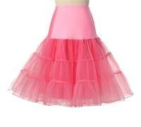 ZythrXLate Enagua de Tul Retro con Red de fantasía para Bodas, Fiestas(Pink,XL)