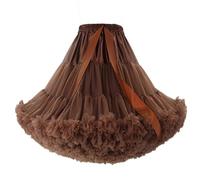 ZythrXLate Falda tutú abullonada for Mujer, Enaguas, Vestido de Baile, Falda Interior de Ballet de Princesa esponjosa para Bodas, Fiestas(Brown)