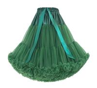 ZythrXLate Falda tutú abullonada for Mujer, Enaguas, Vestido de Baile, Falda Interior de Ballet de Princesa esponjosa para Bodas, Fiestas(Dark Green)