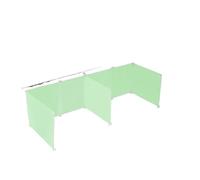 ZythrXLate Pared divisoria para Escritorio Student Study Partition Board tee-Sided U-aped Exam Immersive Learning Desk Lunch Eating Separation Plastic Material(Green 124 * 41 * 31 [2 Seats])