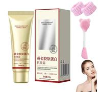 Zytuuob Crema de colágeno dorado, 50g Crema de colágeno dorado de Corea, crema antiarrugas para reafirmar la piel del rostro, hidratación profunda prolongada para una firmeza mejorada (1PCS)