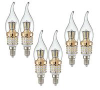ZYUJIA E14 Bombillas LED Candelabros de Tornillo Pequeño de 10W Bombillas LED No Regulables Blanco Cálido 3000K Candelabro Bombillas(Equivalente a 90W) 6 Paquetes
