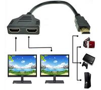 ZYuoo - Cable divisor HDMI de 1080P macho a doble HDMI hembra, adaptador de cable divisor de 1 a 2 vías