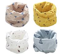ZYUPHY Bufanda Bebé Pañuelo Cuello Bufanda de Algodón Infantil Calentador de Cuello Otoño Invierno Multipropósito A Prueba De Viento Cálido Unisex para Niños 0-12 años de Edad, 4 Piezas
