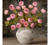 ZYUQFAN 6 peonías Artificiales para jarrón, 71 cm | ramas de peonías artificiales con tallos de seda sintética para manualidades, ramos de flores, mesas (6 rosas)