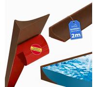 Zyvoq Barrera Agua Ducha 2 Metros Marrón. Perfil Silicona con Autoadhesivo. Copete Encimera Cocina. Barrera para Que no salga Agua de la Ducha. Embellecedor Encimera Cocina 30x15mm 2M MARRÓN