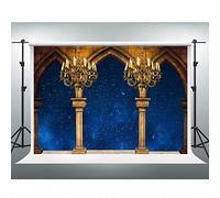 ZYVV0437 Telón de fondo para Decoracion Cumpleaños, Fotocoll de Cumpleaños con diseño de la Bella y la Bestia, de 7 x 5 pies