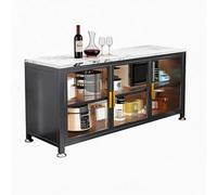 ZYWMZJ Gabinete de Almacenamiento Montado en la Pared con Puertas de Vidrio, Aparador Estilo Granja para Comedor, Alacena de Cocina para Estación de Café, Organizador de Té Integrado(100)