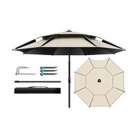 ZYWMZJ Paraguas de pesca multidireccional de alta resistencia, con doble capa para proteger del sol y la lluvia, ideal para puestos de mercado(2.2m)