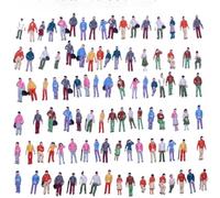ZYWUOY 100 figuras pintadas, escala 1:200 personas de pie sentado en miniatura transeúnte, trenes arquitectónicos pintados figuras para escenas en miniatura
